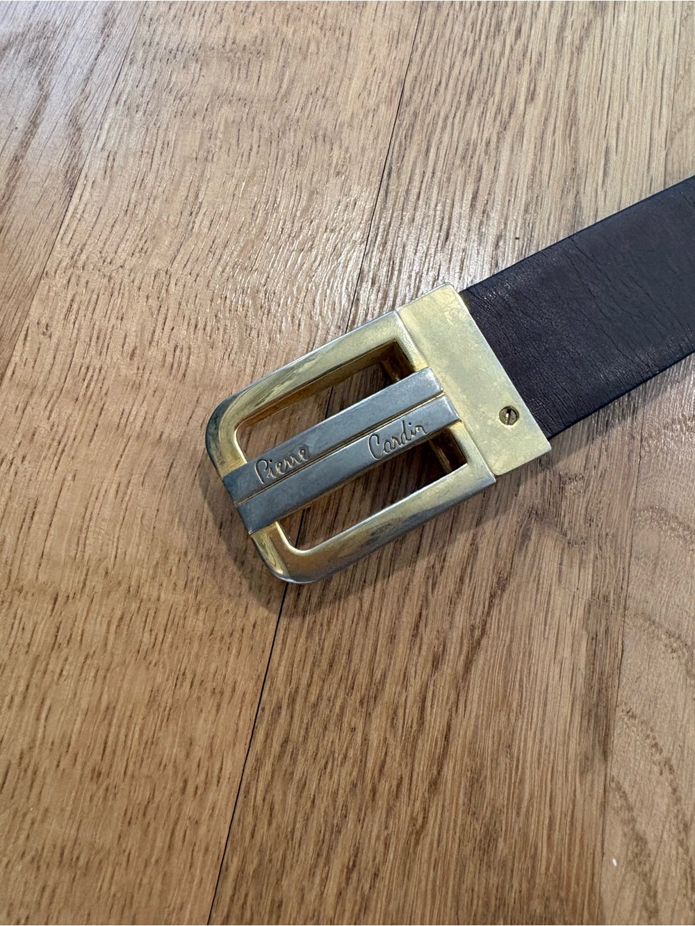 Pierre Cardin Reversible Leather Belt with Gold-Tone Buckle